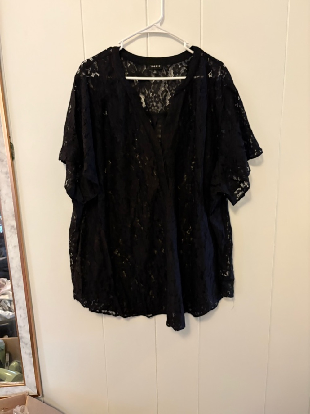 torrid Black Lace Short Sleeve Tunic